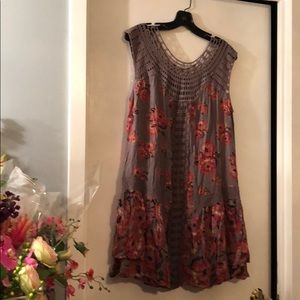 Free People Floral Tunic Dress Size Medium